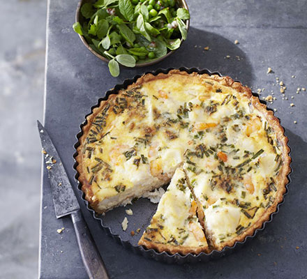 Fish pie tart with minted pea salad - Good Food Middle East
