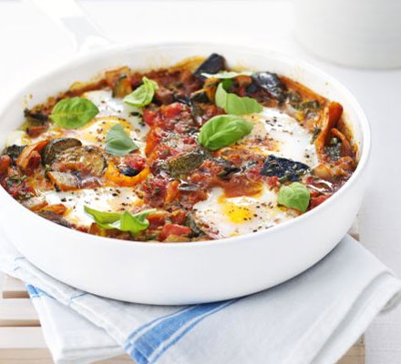 Easy ratatouille with poached eggs - Good Food Middle East