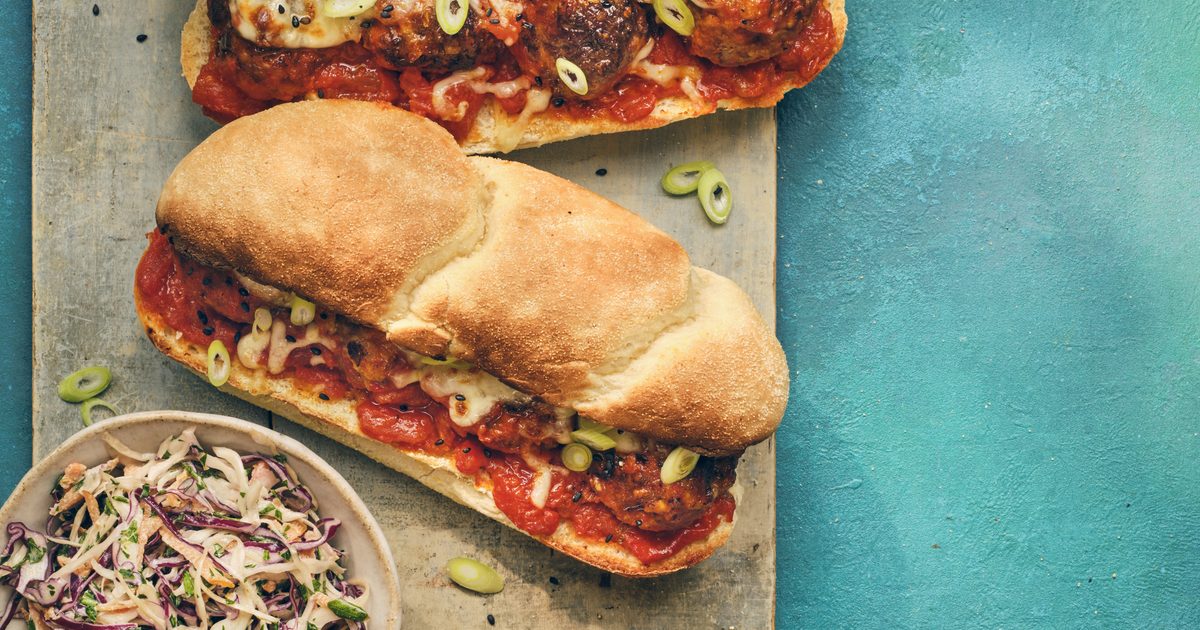 Korean-inspired meatball subs