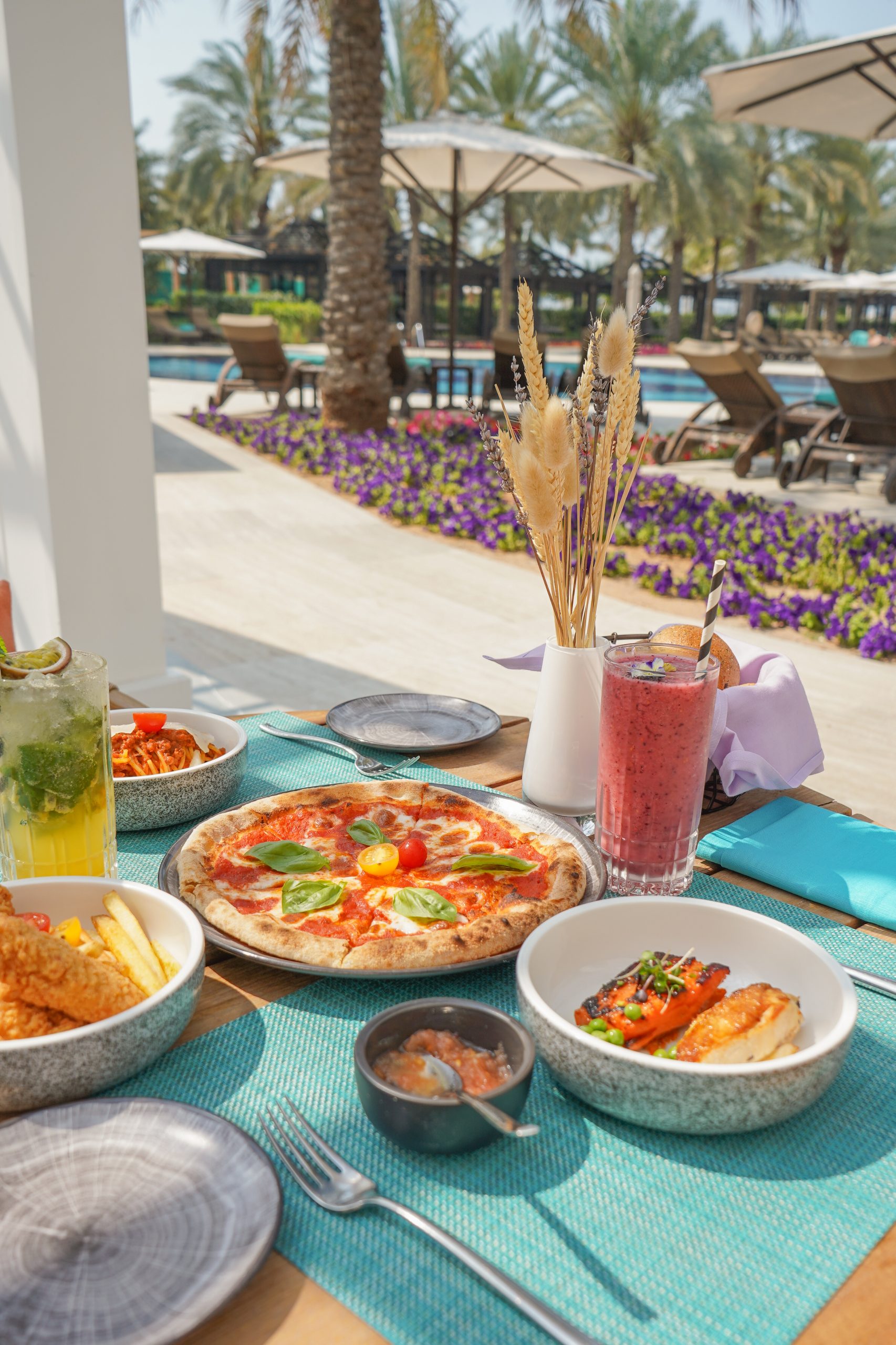 Poolside dining at Azure